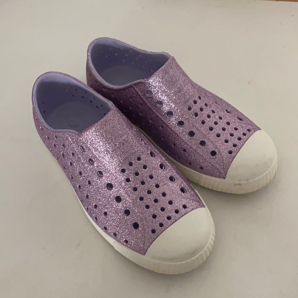 Girls Native sparkly purple shoes